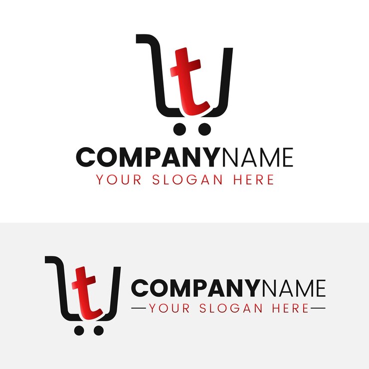 Trolley shop y logotipo de la letra t