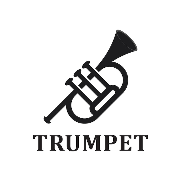 Trompeta de icono simple de instrumento musical para música jazz
