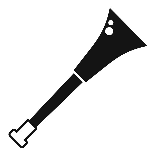 La trompeta de la vuvuzela negra soplando para celebrar el icono de apoyo