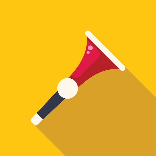Trompeta de vuvuzela roja haciendo ruido para un evento deportivo