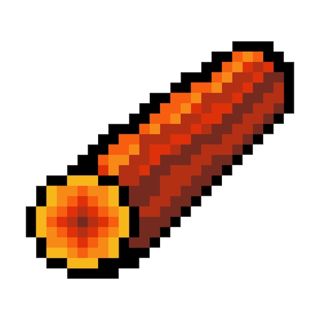 tronco de árbol de madera en estilo pixel art