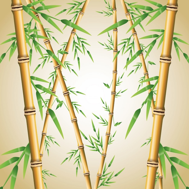 Tronco de bambú con hojas icono. Decoración de plantas de la naturaleza