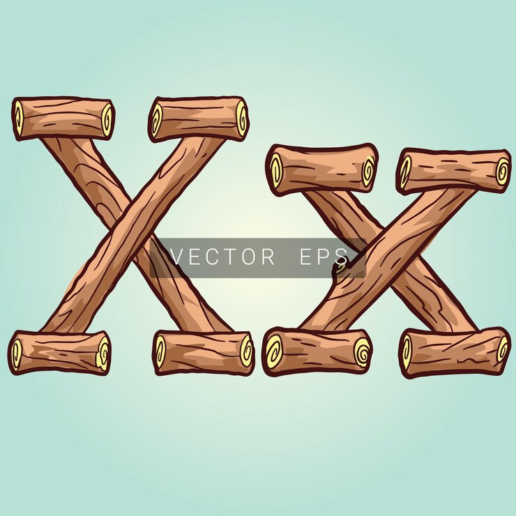 El tronco de madera es la letra X del alfabeto.