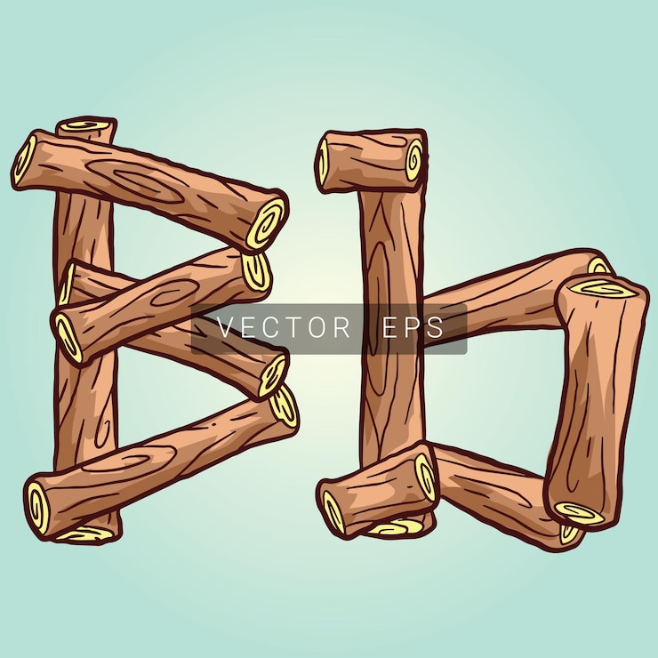 El tronco de madera La letra B del alfabeto