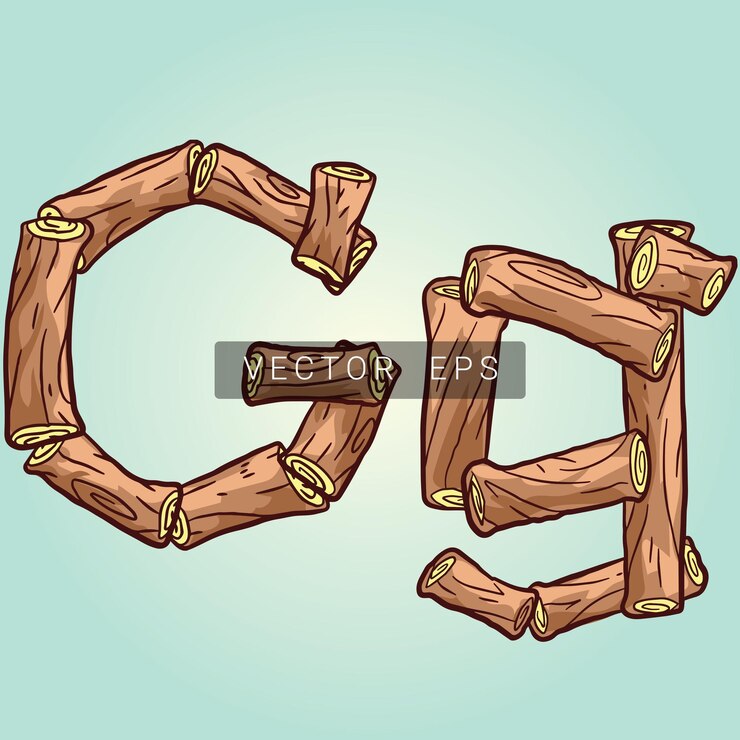 El tronco de madera la letra G del alfabeto