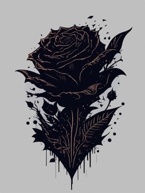 El trono de la naturaleza adornado con una rosa negra un símbolo de belleza majestuosa honor y misterio