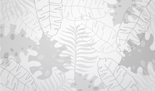 Vector trópico de hoja de palma de planta gráfica. imprima el estilo de fondo en blanco y negro, selva floral exótica.