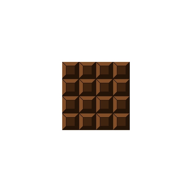 Vector un trozo de chocolate con un fondo oscuro