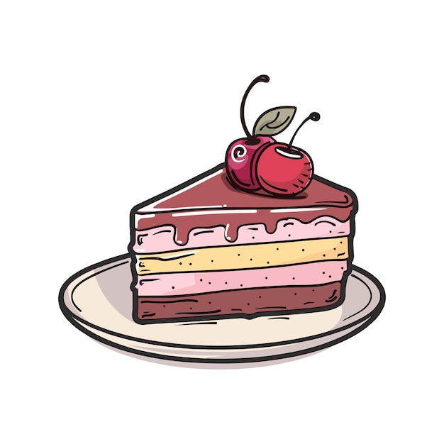 un trozo de tarta con una fresa