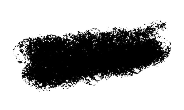Trucado de pincel negro con textura aislado en blanco