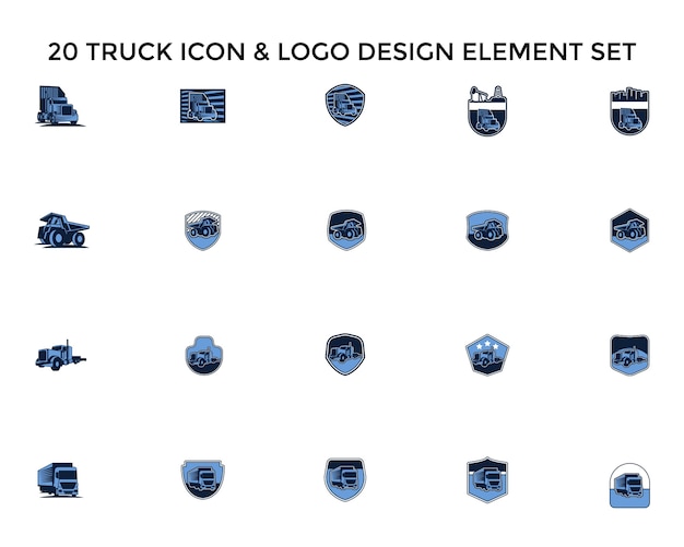 Truck badgeicon logo design set