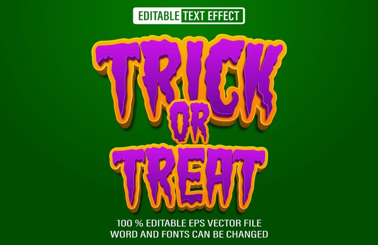 Vector truco o trato efecto de texto editable en 3d