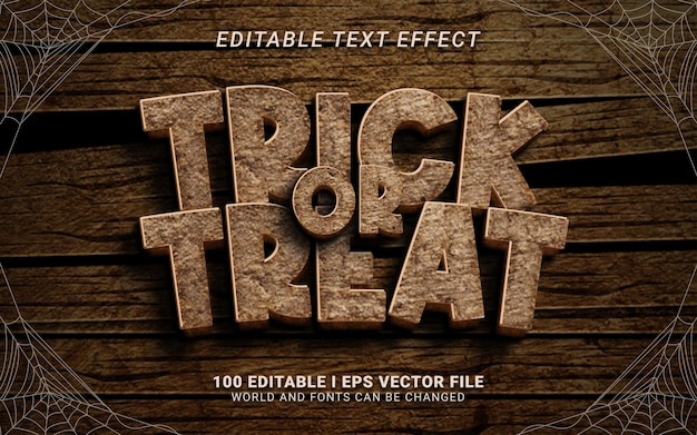 truco o trato efecto de texto de estilo 3d