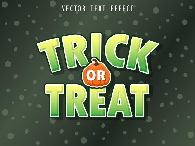 Truco o trato Efectos de texto Diseño Estilo de texto Fondo texturizado Ilustración vectorial