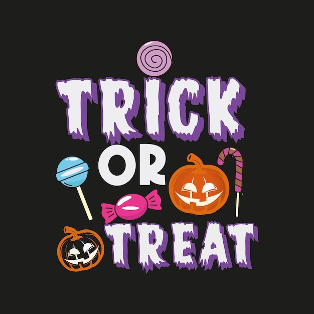 Truco o trato ilustración de camiseta de Halloween