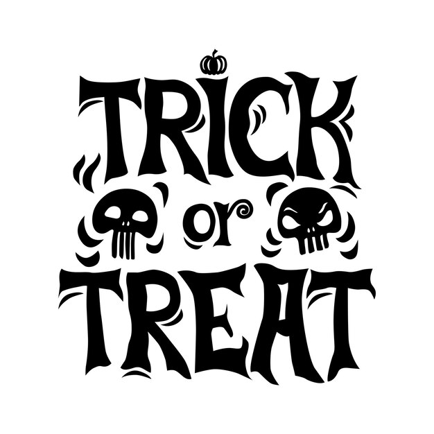 Truco o trato tarjeta de felicitación de Halloween. Fondo aislado.