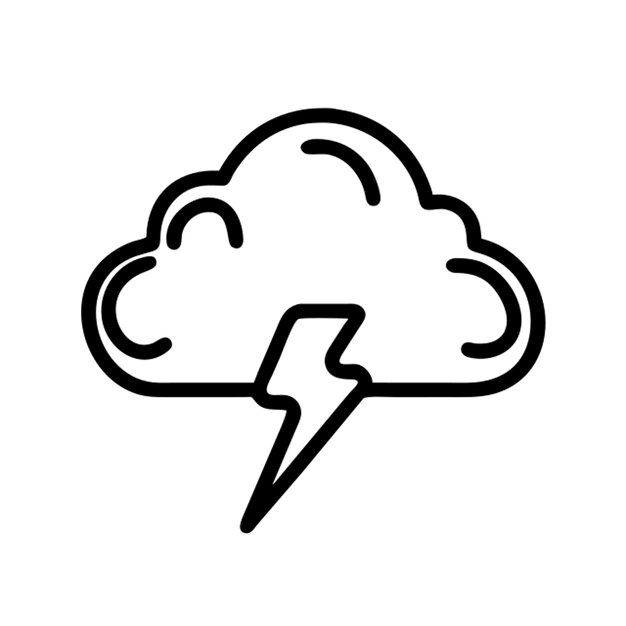 trueno sin contorno de icono de nube