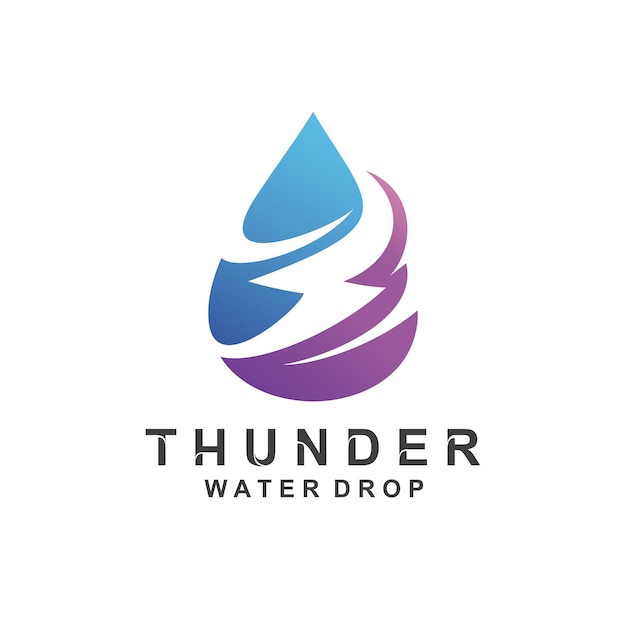 Trueno y gota de agua, diseño de logotipo de bioenergía