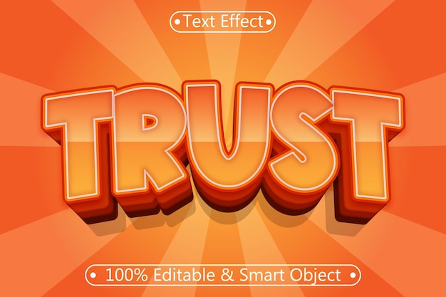 Trust Editable Text Effect 3 Dimension Relieve Estilo moderno