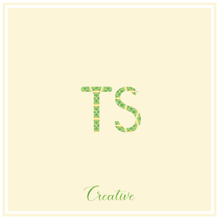 Vector ts logo verde natural último diseño del logotipo ilustración vectorial logotipo creativo logotipo mínimo monograma