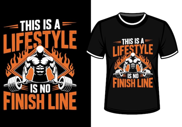 TShirt Vector Fitness estilo de vida no terminar línea de diseño descargar gimnasio motivación gráficos