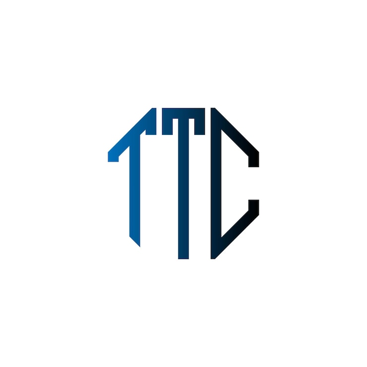 Vector ttc diseño inicial de logotipo creativo moderno minimalista atemporal con monograma de espacio negativo