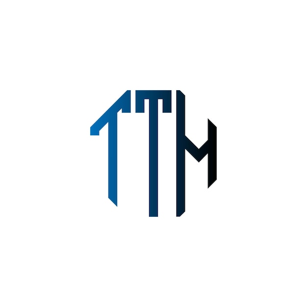 TTM Diseño inicial de logotipo creativo moderno minimalista atemporal con monograma de espacio negativo