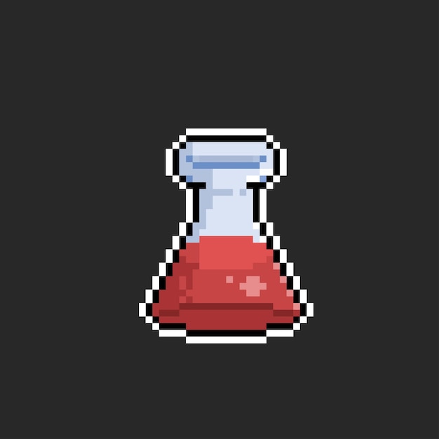 tubo de botella de líquido rojo en estilo pixel art