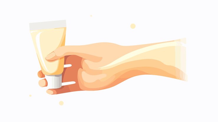 Vector tubo de crema cosmética de mano hermosa para la promoción de productos de belleza