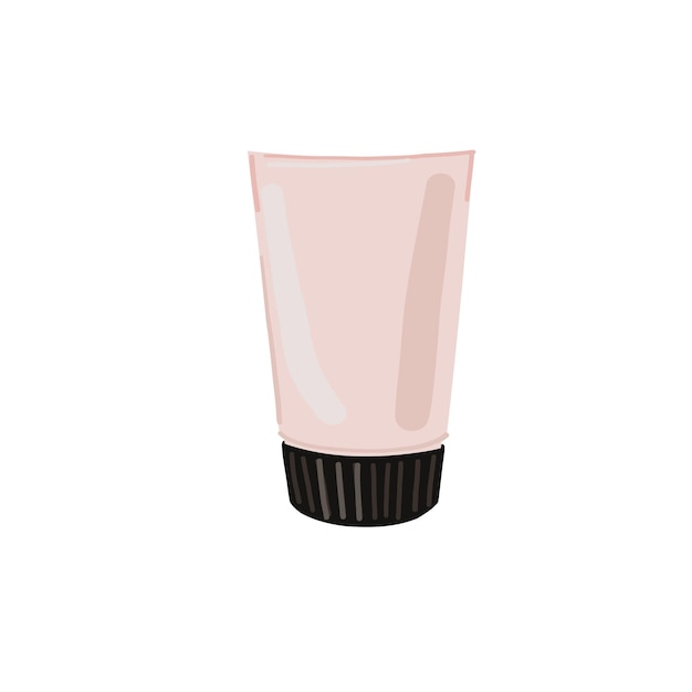 Tubo de crema rosa Ilustración vectorial de un tubo de crema aislado en blanco Prediseñadas de productos de belleza