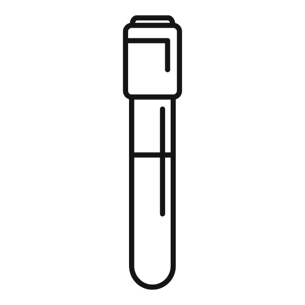 Tubo de ensayo de laboratorio lleno de icono líquido