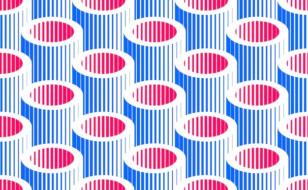 Tubos 3D ópticos de patrones sin fisuras, fondo de mosaico de repetición de vector, textil de op art o papel de regalo, fondo de página web o papel tapiz.