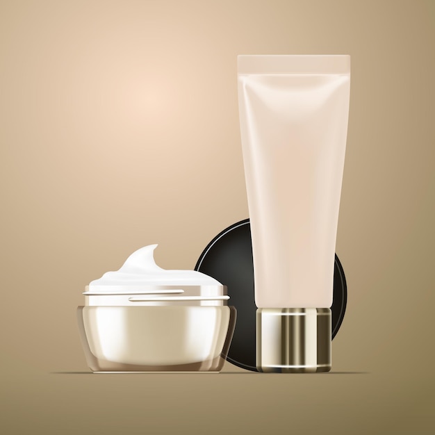 Vector tubos de crema cosmética de plástico en blanco