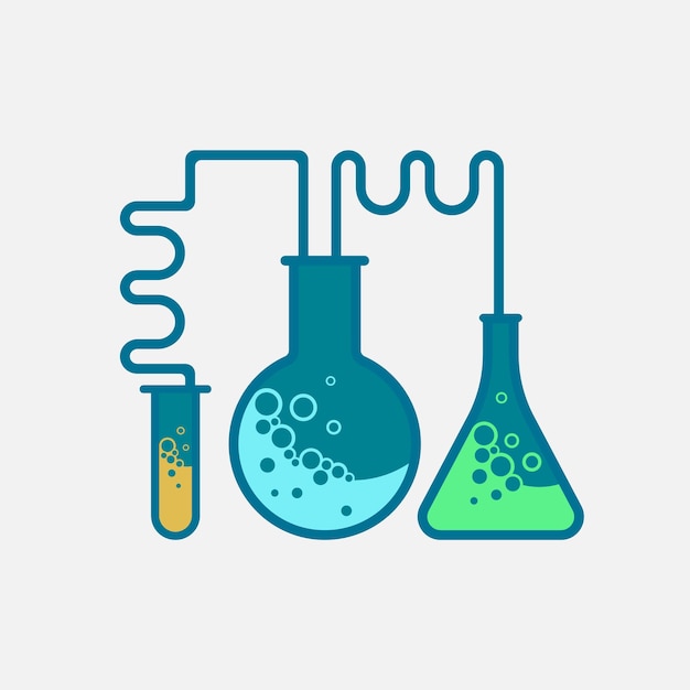 Tubos de laboratorio icono química y ciencia símbolo equipo médico educación científica