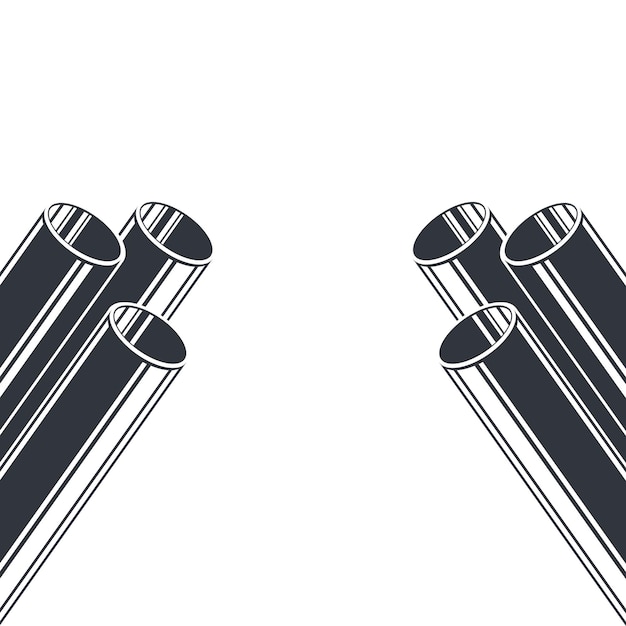 Tubos de metal vector ilustración diseño web elemento
