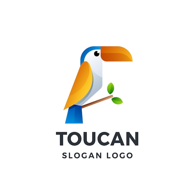 Tucán Gradiente Logo Vector Icono Ilustración