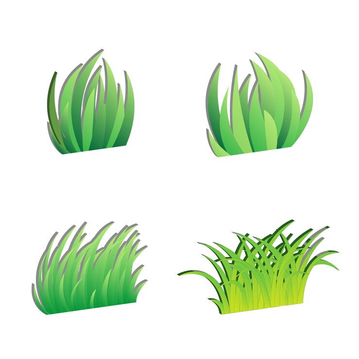 Vector tufts de hierba verde para diseño de paisajes y contenido de redes sociales