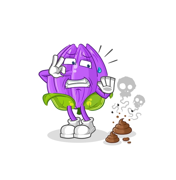 Tulipán con vector de caracteres de ilustración de residuos apestosos