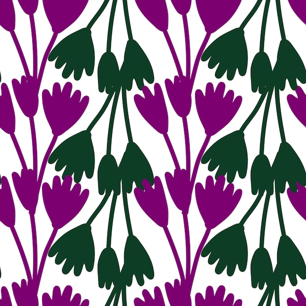 Los tulipanes en flor y los elementos botánicos de colores vibrantes