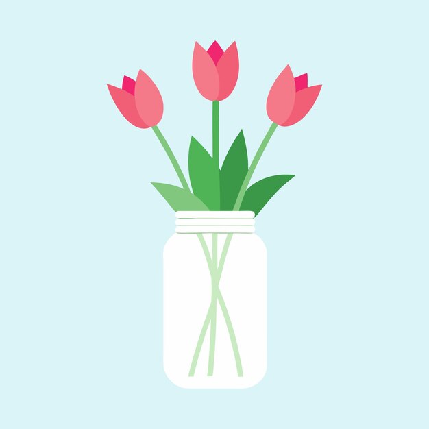Los tulipanes rosados en un frasco