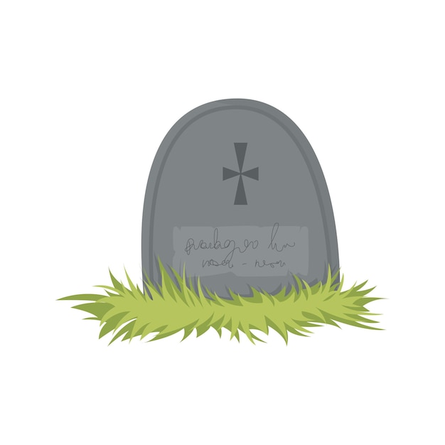 Vector tumba de cementerio para halloween. ilustración vectorial para pegatinas, diseño, obras, publicidad, etc.