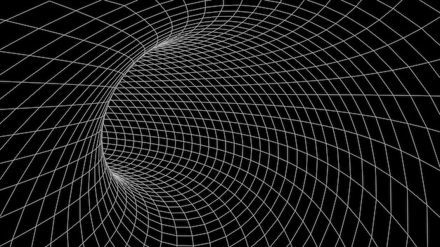 Túnel abstracto Agujero de gusano vectorial Malla de corredor 3D