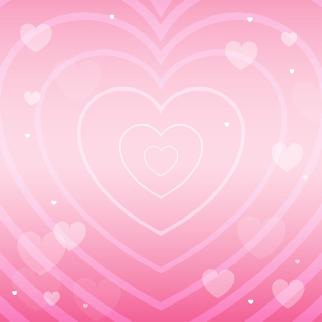 El túnel del corazón boken en el fondo rosado ilustración vectorial fondo de San Valentín