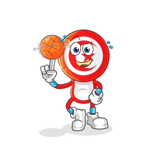 Túnez jugando baloncesto mascota vector de dibujos animados