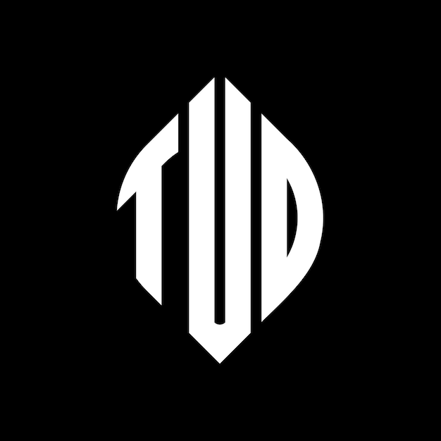 TUO diseño de logotipo de letras circulares con forma de círculo y elipse TUO letras elípticas con estilo tipográfico Las tres iniciales forman un logotipo de círculo TUO emblema de círculo Monograma abstracto letra marca vector