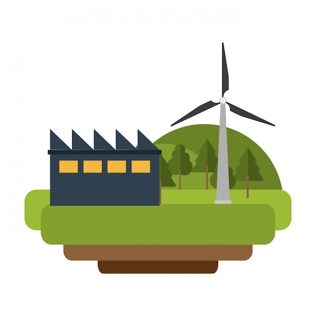 Vector turbinas eólicas energía verde