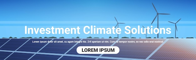 Turbinas eólicas y paneles solares estación de energía renovable en el campo concepto de soluciones climáticas de inversión en energía limpia del mundo libre de residuos