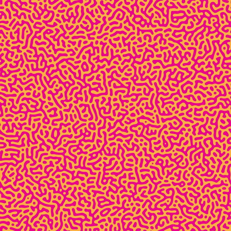 Turing de patrones sin fisuras. Complejo de líneas orgánicas. Formas biológicas. Ilustración vectorial abstracta