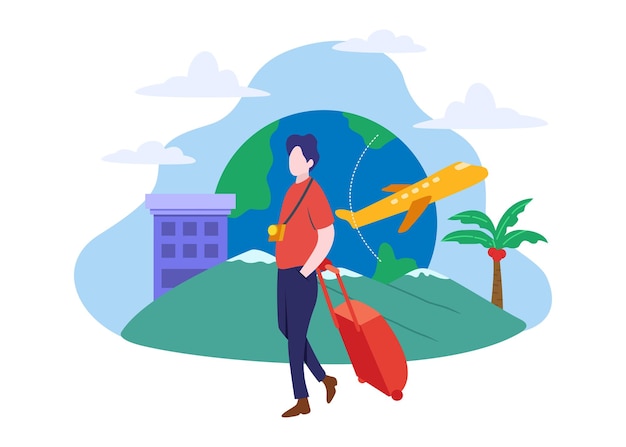 Turismo alrededor del mundo ilustración vectorial