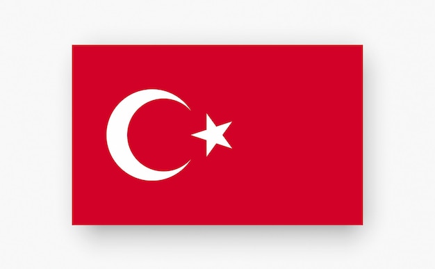 Turquía bandera detallada sobre fondo blanco ilustración vectorial jpg